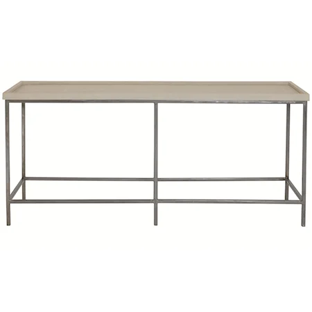 Console Table with Wrapped Faux Shagreen Top
